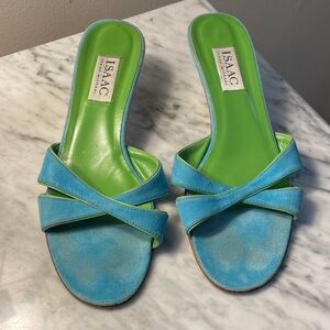 Isaac Mizrahi Blue and Green Sandals